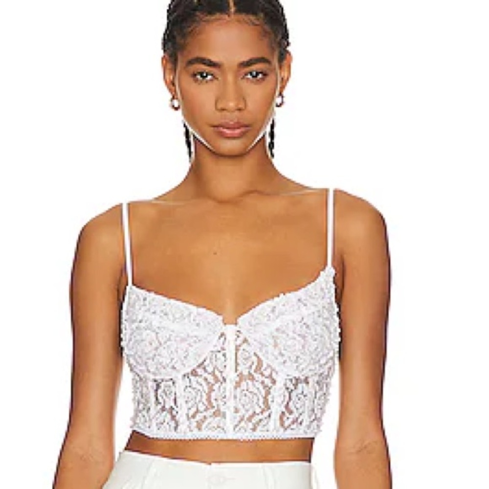 PESSA LACE & PEARL TOP RETROFETE SIZE MEDIUM - Picture 3 of 8